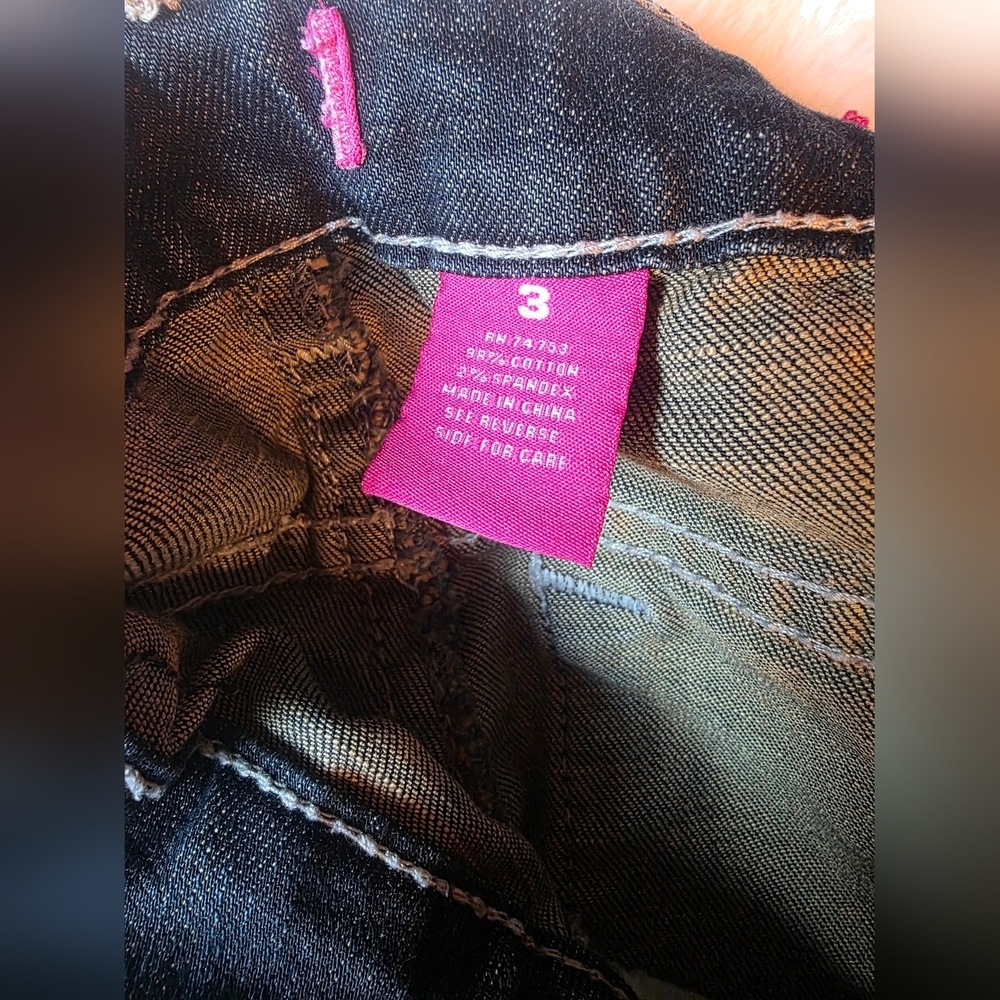 Vintage Zana Di Distressed Dark Wash 3 Long Skinny Jeans - Picture 4 of 6